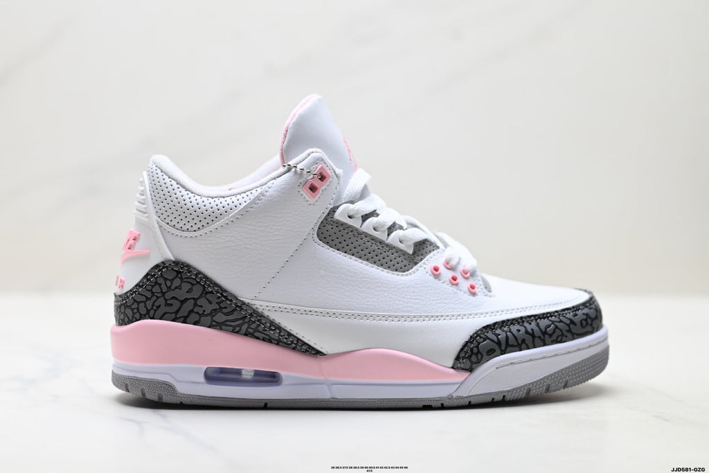 Air Jordan 3 Retro White Grey Pink Sneakers