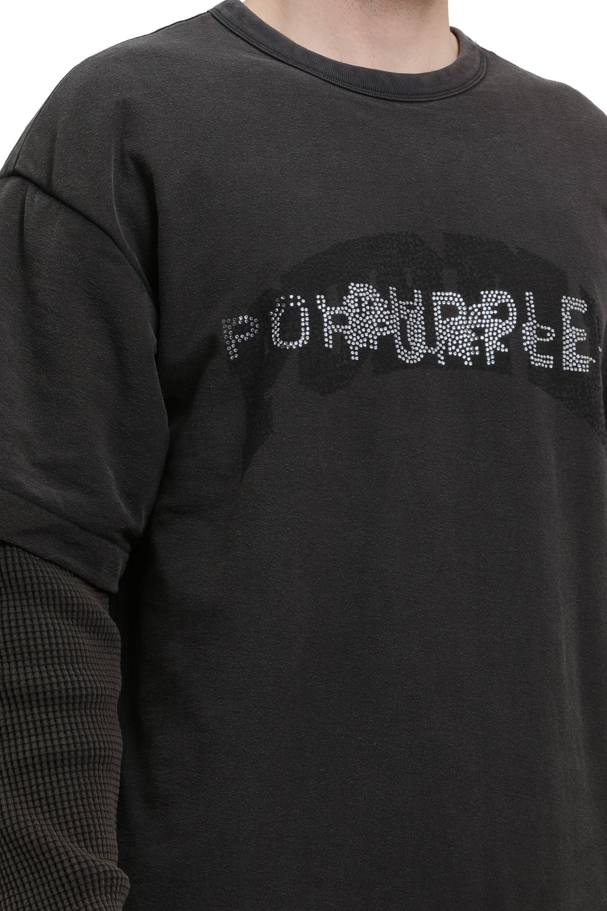 Purple Brand Textured Jersey Long Sleeve Padded Tee